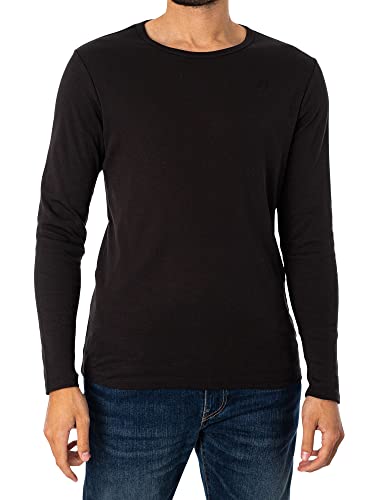 G-STAR RAW Basic Round Neck Long Sleeve T-Shirt Homme ,Noir (black D07204-124-990), S