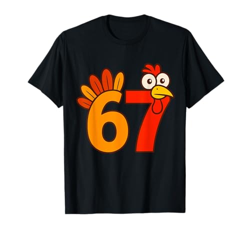 67 Meme Thanksgiving Trendy Turkey Funny Six Seven Gen Alpha T-Shirt