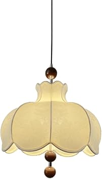 PEYNIR American Vintage Fabric Pendant Light 15.7in French Rustic Medieval Bedroom HangingLamp Hotel Living Room Dining Room Chandeliers for Villa Hallway Entryway Lighting Fixture