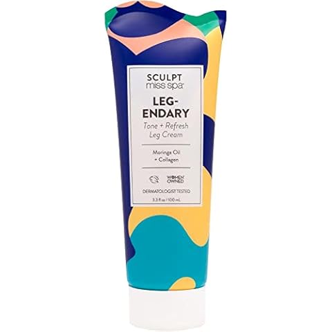 MISS SPA Leg Cream, Collagen Leg Cream, Moringa Rosehip Oil Help Tone Refresh Tired Legs, Anti Aging Skin Care Products, Body Lotion, Dermatologist Tested 3.3 Fl oz Cover