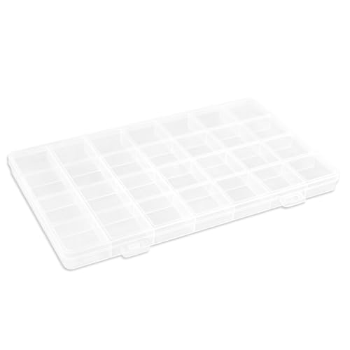 Image of 28 Grids Plastic Organizer Box with Dividers for Crafting, Storage Container for Beads & Charms & Accessories(2-Pack)