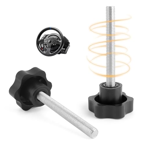 2 Piezas 80mm Tornillo de Abrazadera para Thrustmaster T100 T150 T300 T500 TMX Modelo de Simulación de Deriva Tornillo de Fijación de la Base del Volante para Thrustmaster Tornillo de Cabeza Moleteada