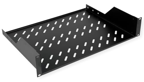 ROLINE Étagère 19 Pouces 2 U 350 T, capacité de Charge 25 kg, Noire