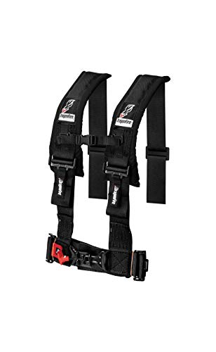 Set Of 2 Dragonfire Racing 4-Point 3" H-Style Harness With Sternum Clip (3") (Black) W Polaris/Can-Am Bypass Override Conncector #TOP1