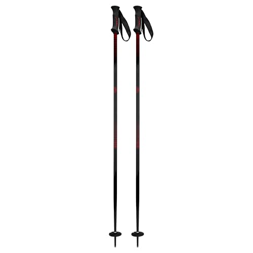 5th Element Shadow Ski Poles – Lightweight Aluminum, Adjustable Strap, Durable Winter Sports Poles (Black/Red, 115cm) by 5th Element - Used condition - US$39.59