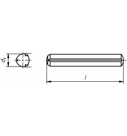 Reidl Zylinderkerbstifte 8 x 40 mm DIN 1473 Stahl blank 100 Stück