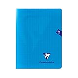 【2冊セット】クレールフォンテーヌ ノート フランス罫ミメジス ホチキス留めノート 17x22cm(B5変型)96ページ ブルー 90g/㎡ PPソフトカバー付き PEFC認証取得 Clairefontaine cf323741