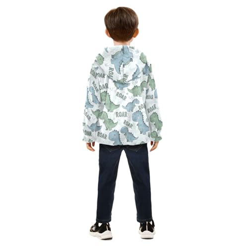 CHIFIGNO Cute Dinosaurs Toddler Boys Fleece Zip up Jacket Light Soft Fleece Jacket 3T4