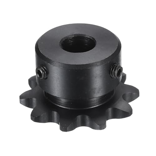 Image of uxcell #35 Chain Roller Sprocket B Type, 3 /8 inch Bore 10 Tooth Single Strand Chain Sprocket, Carbon Steel, with Set Screws