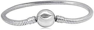 KunBead Jewelry 3mm Snake Chain Charm Bracelets with Clip Lock Clasp Beads for Women Girls Jewellery Making