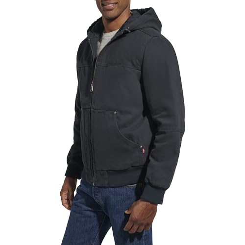 Image of Levi's Men's Workwear Cotton Canvas Hooded Bomber Jacket