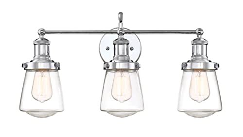 DESIGNERS FOUNTAIN Taylor 3-Light Bathroom Vanity Light Fixture, Chrome, 69503-CH