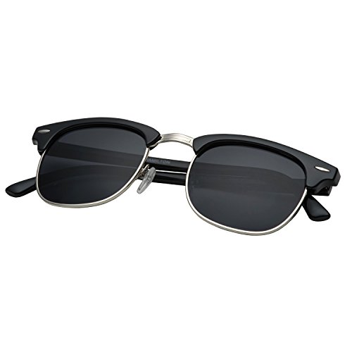 grinderPUNCH - Polarized Hamilton Premium Club Half Frame Horn Rimmed Sunglasses3