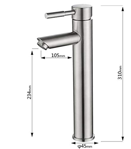 Grifo de baño de acero inoxidable cepillado con diseño de barra moderna 3