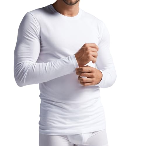 Intimitaly Irge Maglia Termica Uomo Manica Lunga (Pacco da 2) in Caldo Cotone Interlock (XL, Bianco)