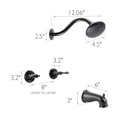 Robinet de baignoire et douche anti-calcaire mélangeur mural durable - 6