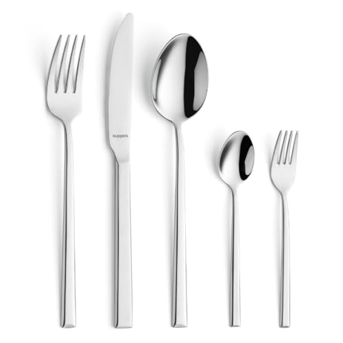 KUPPELS | Besteckset SKAN 30-teilig | Stilvolles Besteck Set 6 Personen | Hochglanzpoliert | Edelstahl | Spülmaschinengeeignet | Elegantes...