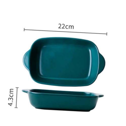 Plat de cuisson céramique verte plat à gratin four micro-ondes avec poignées
