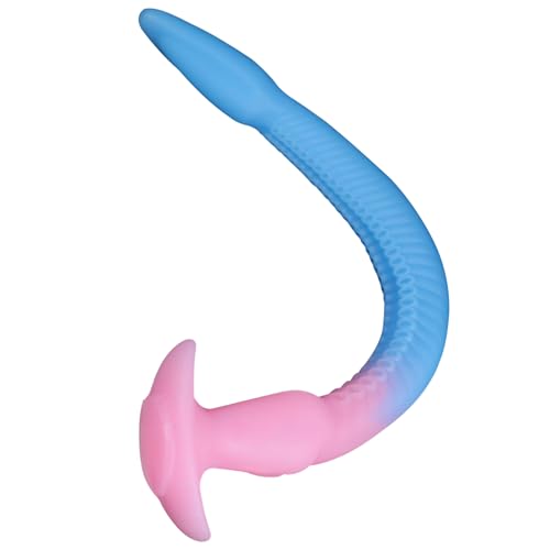 AMAZBEE Silikon Anal Dildo Tentakel Oktopus Dildo xxl Extra Lange mit Basis Stimulierende Analdehner Soft Analplug Sexspielzeug Paare Extreme Sex (Blue-S)