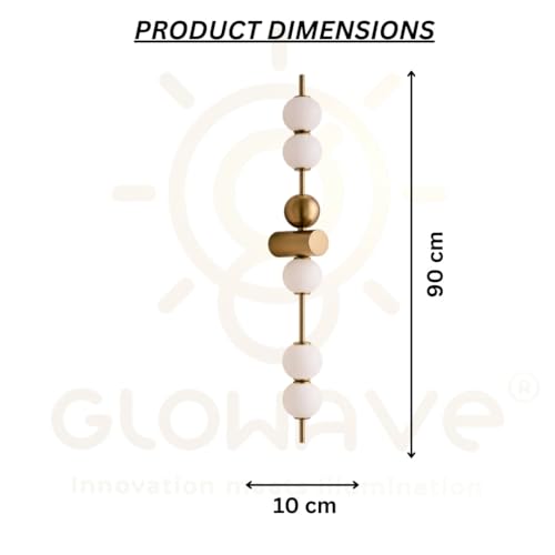 Image of Glowave Modern Vertical Multi Acrylic Ball Lights with Sleek Metal Body - Tricolor (603 /GD)