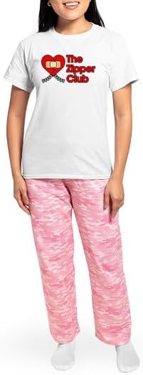 CafePress The Zipper Club Women's Light Pajamas Women's Novelty Cotton Pajama Set, Comfortable PJ Sleepwear