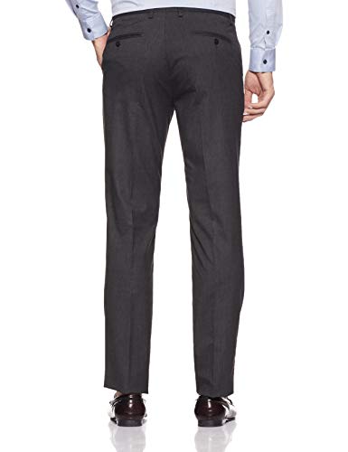 Image of Peter England Men's Slim Fit Formal Trousers (PTF1021701830 Darkgrey solid 44W x 33L)
