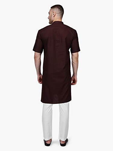 Image of Rajubhai Hargovindas Men's Premium Cotton Half Sleeve Solid Kurta
