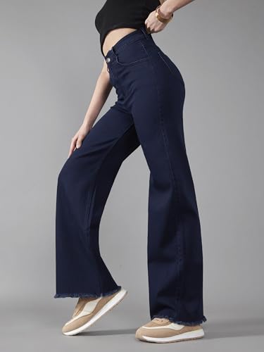 Image of Dolce Crudo Boot Cut High Rise Cropped Jeans for Women