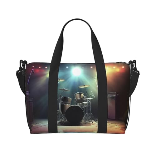 Travel Duffel Bag for Men Gym Bag, Rock Band Stage Luggage Bag with Shoulder Strap, Large Gym Tote Bag for Women, Weekender Overnight Bag, Foldable Carry on Bag for Airplane