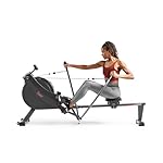 Sunny Health & Fitness Compact Full-Motion Rowing Machine w/Adjustable Resistance, Low-Impact Full-Body Workout Rower w/Long Slide Rail, Space-Saving Design, Optional Free SunnyFit App Connection
