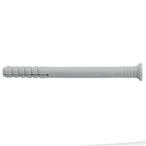 Miniatura 9 de Klimas Tapones De Montaje Rápido Con Tornillos Avellanados 6,0 X 40 Mm 200 Unidades Tapones De Clavos Para Hormigón Celular Tacos De Impacto De Plástico Clavos De Mango Largo