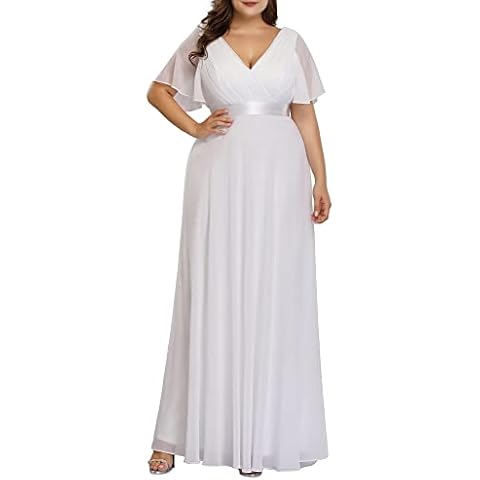 Ever-Pretty Vestido de Novia Largo A-línea Blanco Cover