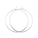 2 Inch Thin Sterling Silver Handmade Lightly Hammered Wire Hoop Earrings 20 gauge (.8 mm wire)