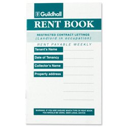 Guildhall Rent Books 136 week entry within 8 pages Contract Letting W99xH162mm Green Ref T42 [Pack 10]