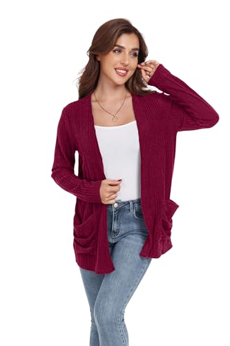 Image of GRECERELLE Womens Long Sleeve Lightweight Open Front V-Neck Casual Cardigan Sweaters Outerwear with Pockets 2025, S-2XL