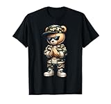 Camo Hip Hop Teddy Bear Camouflage Streetwear Mens Boys Cool T-Shirt