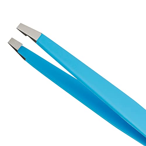 REMOS Pinzas de cejas de acero inoxidable con punta recta 9,5 cm en azul - imagen 2