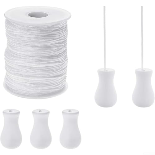 ZMdooreasy Cordón blanco de 1,5 mm de grosor, material de polímero, 100 m de longitud, adecuado para persianas venecianas verticales y persianas enrollables