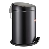  Wesco Capboy Tretmülleimer, Abfalleimer, Mülleimer, Stahlblech, Schwarz Matt, 13 L, 121212-73