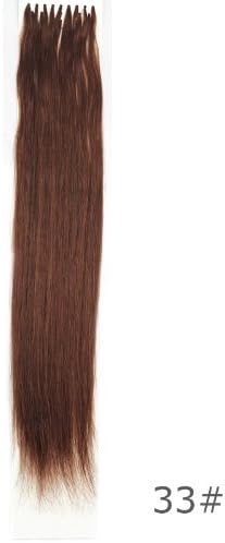 16 Inch U-Tip (Nail Tip) Hot Fusion Hair Extensions, 25 pcs Remy Human Hair Extensions (Dark Auburn #33) by Clenna USA