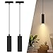 Aigostar Lámpara de techo negra Moderno GU10, Lámpara Colgante cilíndrica de 20 cm, Lámpara Colgante de Techo Foco Metal Tubo. Pack 2 Uds (No incluye bombilla)