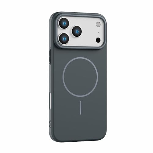 PCマットマグネット式電話ケース iPhone 17 16 15 14 13 12 Pro Max 17 Air 14 15 16 Plus ワイヤレス充電 耐衝撃カバー チャコールグレー iPhone 14用