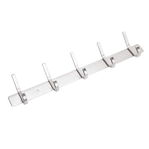 Alicemall Gancho para Baño Toallero Organizador de Acero Inoxidable Gancho de Ropa de 5 Ganchos de Dormitorio de Cocina de Sala de Estar