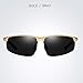 Produktbild LUGJ Sonnenbrille, Persönlichkeit Art und Weise polarisierte Sport treibenden Sonnenbrille, Männer Gläser, Al-Mg-Metallrahmen Prevent Glare Retro (Color : Gold)