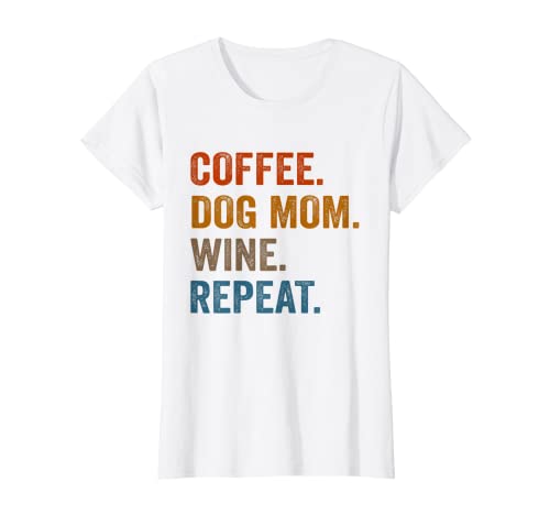 Mujer Bebedor de vino de café divertido para perros de café, para mamá, para mascotas Camiseta