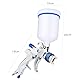 HVLP Lackierpistole Spritzpistole mit 3 Düsen 1,4/1,7/2,0mm, 600ml Plastikbecher, Luftdruckregler, Lacksiebe usw. Profi Druckluft Farbsprühsystem Spraypistole Kit für Autos, Möbel