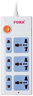 مشترك كهرباء فورا 561 بـ 6 منافذ و1 مفتاح من فورا، طول 3 م