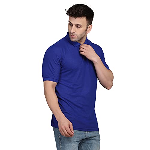 Image of INKKR Men's Combo Polo Neck Polycotton Solid T-Shirt (Pack of 2) Royal-Yellow