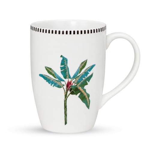 Image of Vistas Palm Ceramic Large Mug Set of 2 for Coffee, 350ml Each | Microwave & Dishwasher Safe Coffee Mug | Matte Finish Coffee Cup | Mug Set, Perfect for Every Occasion, Coffee Cups & Mugs