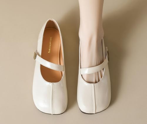 Niction Women's Mary Jane Shoes Round Toe Comfortable PU Leather Slip on Ballet Flats Adjustable Strap Soft Work Dress Ballerina Walking Shoes2